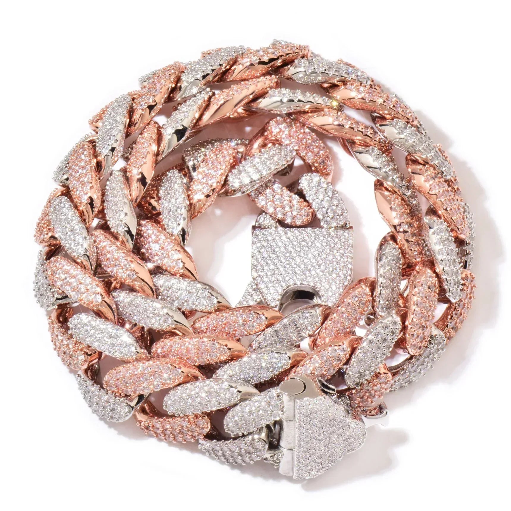 18mm Iced Out Gold Cuban Chain Necklace - CaratixJewelry